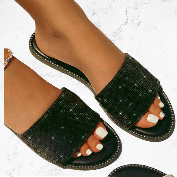 Shoes - EMBELLISHED SLIP ON SANDALS (8)